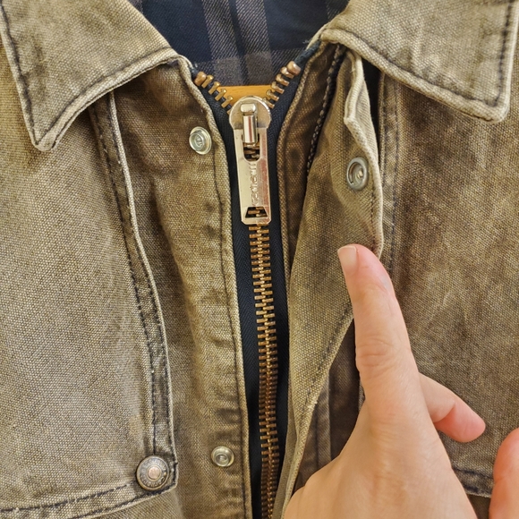 🤩Vintage carhartt flannel fleece lined canvas jacket size mens large - Picture 6 of 7